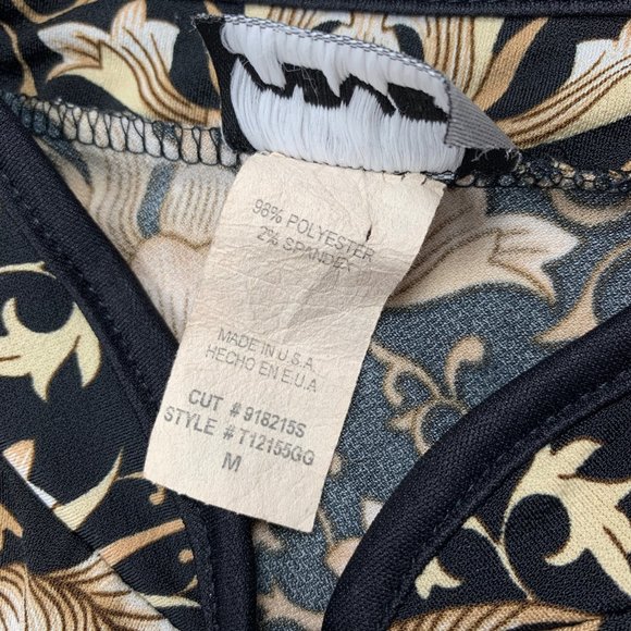 Vintage 90s Y2K Black Brown Asian Top Cheongsam - Picture 4 of 7